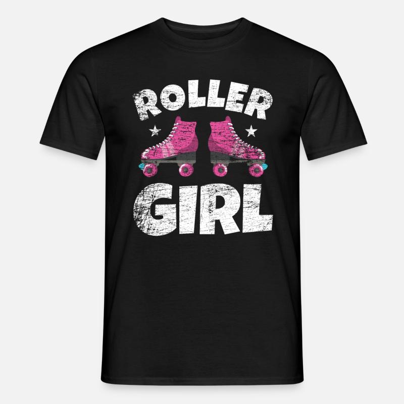 Rollschuh Mädchen - Männer T-Shirt - Schwarz