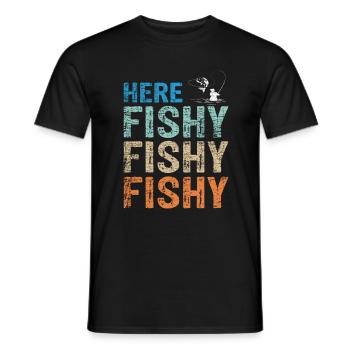 Poisson pêche drôle - T-shirt homme - noir - Devant - AI Model Male 178 light (178cm)