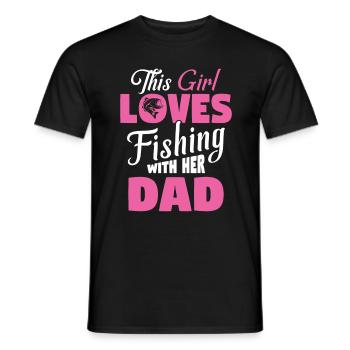 Fille pêchant amour enfant - T-shirt homme - noir - Devant - AI Model Male 178 light (178cm)