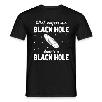 Funny Black Hole Saying - Men's T-Shirt - black - Front - AI Model Male 178 light (178cm)