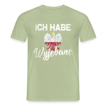 Poland Wyjebane saying - Men's T-Shirt - sage - Front - AI Model Male 178 light (178cm)