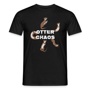 Otter Chaos - Men's T-Shirt - black - Front - AI Model Male 178 light (178cm)