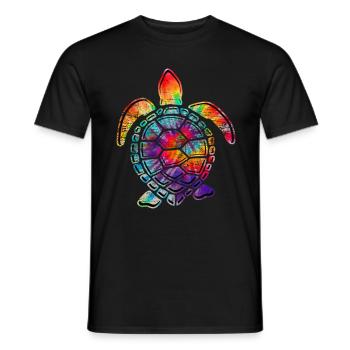 Bunte Schildkröte - Men's T-Shirt - black - Front - AI Model Male 178 light (178cm)