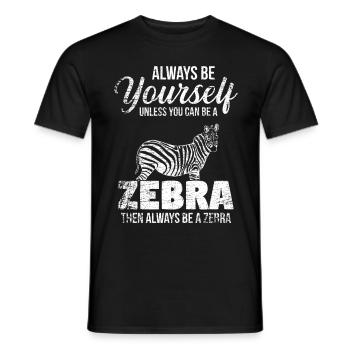 Zebra Pferd Tier - Männer T-Shirt - Schwarz - Vorne - AI Model Male 178 light (178cm)