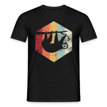 Faultier Retro - Männer T-Shirt - Schwarz - Vorne - AI Model Male 178 light (178cm)