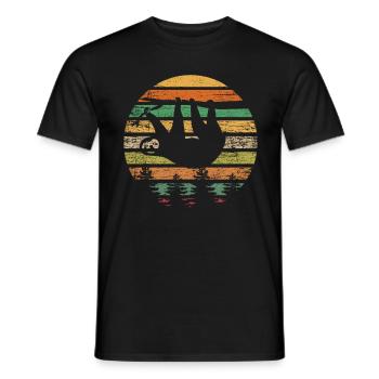 Retro Vintage Faultier - Männer T-Shirt - Schwarz - Vorne - AI Model Male 178 light (178cm)