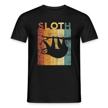 Sloth Animal Zoo Retro - T-shirt homme - noir - Devant - AI Model Male 178 light (178cm)