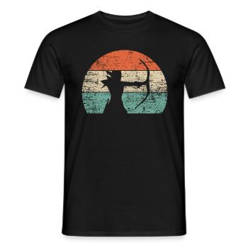 Tir à l’arc - T-shirt homme - noir - Devant - AI Model Male 178 light (178cm)