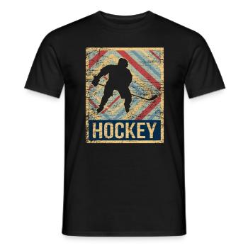 Hockey - Männer T-Shirt - Schwarz - Vorne - AI Model Male 178 light (178cm)