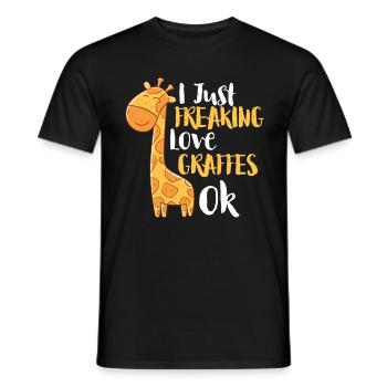 Giraffe animal love - Men's T-Shirt - black - Front - AI Model Male 178 light (178cm)