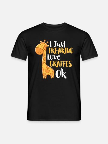 Giraffe Tierliebe - Männer T-Shirt - Schwarz