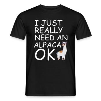 Alpaga animal de compagnie - T-shirt homme - noir - Devant - AI Model Male 178 light (178cm)