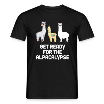 Alpaca animal love - Men's T-Shirt - black - Front - AI Model Male 178 light (178cm)
