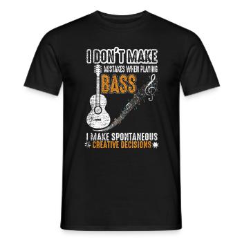 Création de guitare basse - T-shirt homme - noir - Devant - AI Model Male 178 light (178cm)