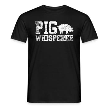 Schwein Flüsterer - Männer T-Shirt - Schwarz - Vorne - AI Model Male 178 light (178cm)