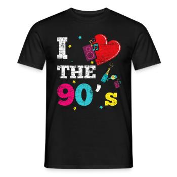 Ich liebe die 90er - Männer T-Shirt - Schwarz - Vorne - AI Model Male 178 light (178cm)