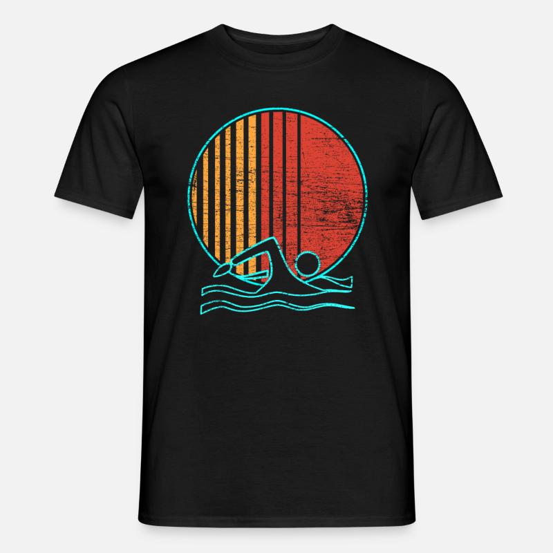 Schwimmen - Männer T-Shirt - Schwarz