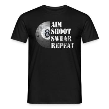 Billard - Männer T-Shirt - Schwarz - Vorne - AI Model Male 178 light (178cm)