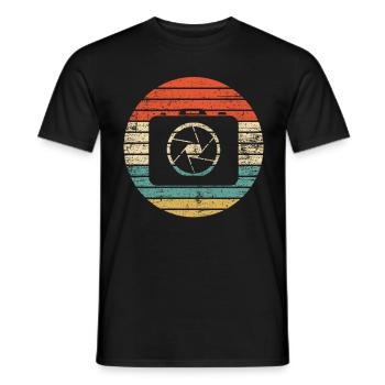 Caméra rétro - T-shirt homme - noir - Devant - AI Model Male 178 light (178cm)