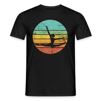 Gymnastique rétro - T-shirt homme - noir - Devant - AI Model Male 178 light (178cm)