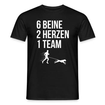 Canicross Laufen - Männer T-Shirt - Schwarz - Vorne - AI Model Male 178 light (178cm)