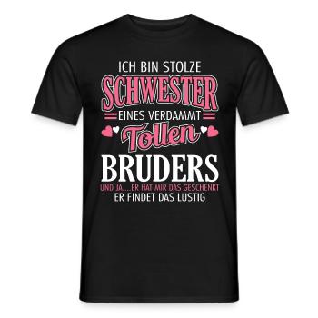 Stolze Schwester - Männer T-Shirt - Schwarz - Vorne - AI Model Male 178 light (178cm)