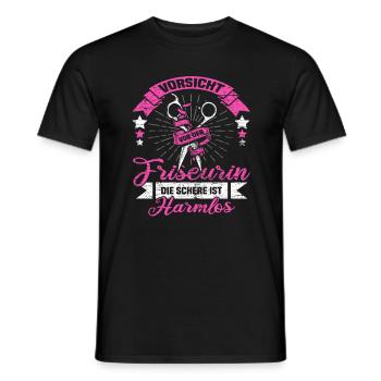 Hairdresser harmless - Men's T-Shirt - black - Front - AI Model Male 178 light (178cm)