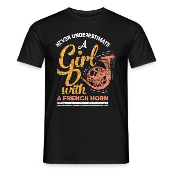Instrument de cor français - T-shirt homme - noir - Devant - AI Model Male 178 light (178cm)