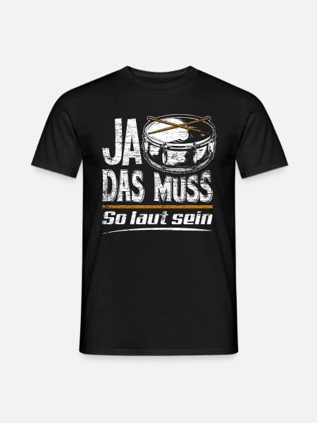 Schlagzeug Laut - Männer T-Shirt - Schwarz