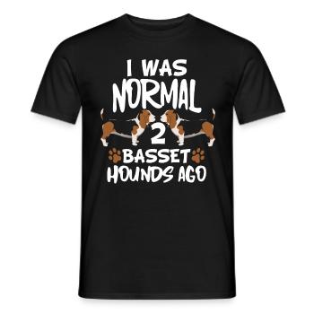 Dog Basset Hound - Men's T-Shirt - black - Front - AI Model Male 178 light (178cm)