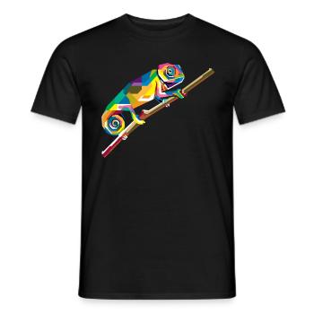 Animal caméléon - T-shirt homme - noir - Devant - AI Model Male 178 light (178cm)