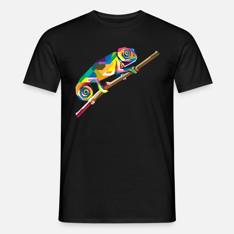 Chamäleon Tier - Männer T-Shirt - Schwarz