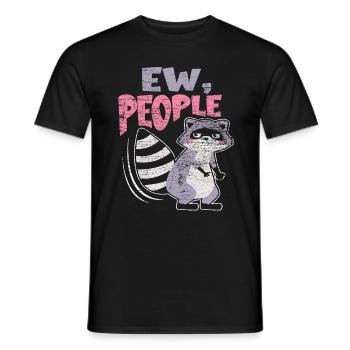 Waschbär Menschen - Männer T-Shirt - Schwarz - Vorne - AI Model Male 178 light (178cm)