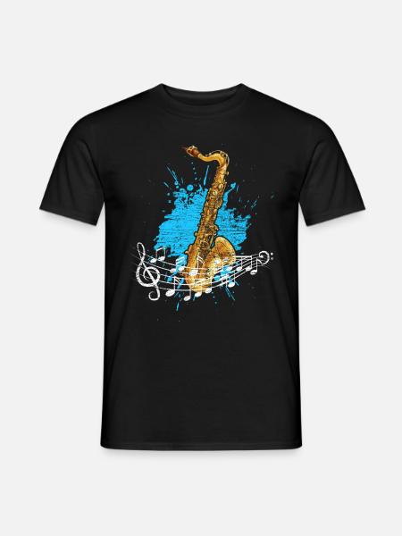 Saxophon Musikinstrument - Männer T-Shirt - Schwarz