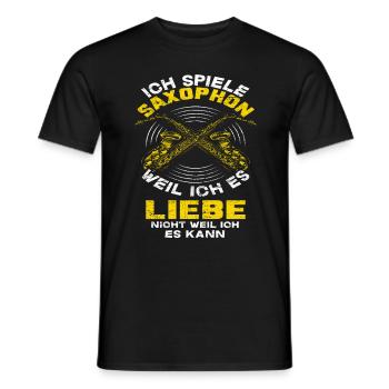 Saxophon - Männer T-Shirt - Schwarz - Vorne - AI Model Male 178 light (178cm)