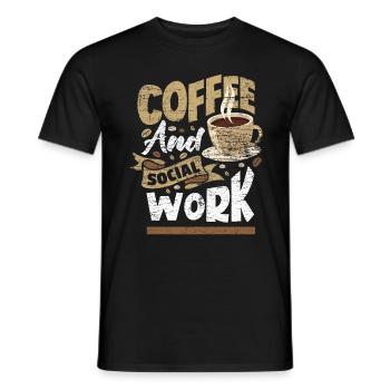 Coffee social work - Men's T-Shirt - black - Front - AI Model Male 178 light (178cm)