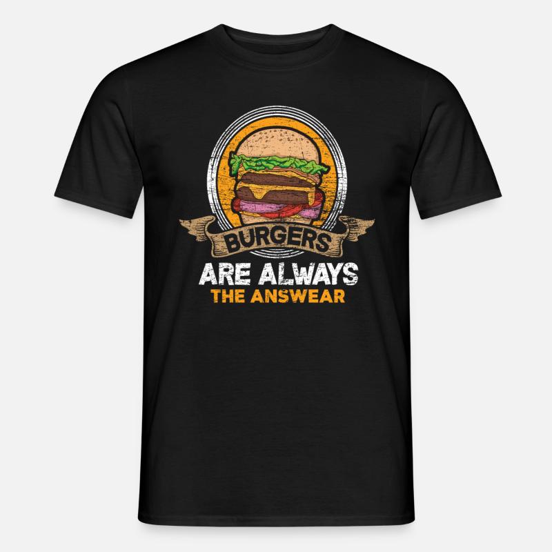 Burger - Männer T-Shirt - Schwarz