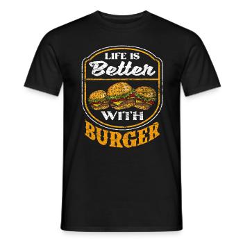 Burger - T-shirt homme - noir - Devant - AI Model Male 178 light (178cm)