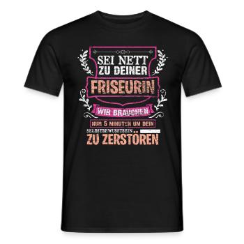 Friseurin - Männer T-Shirt - Schwarz - Vorne - AI Model Male 178 light (178cm)