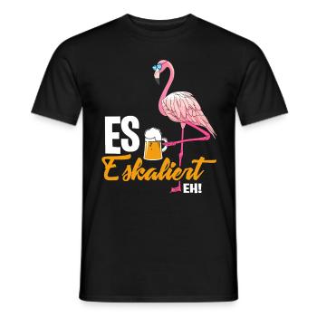 Flamingo Eskaliert - Männer T-Shirt - Schwarz - Vorne - AI Model Male 178 light (178cm)