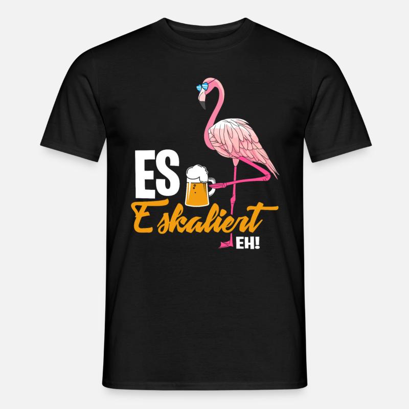 Flamingo Eskaliert - Männer T-Shirt - Schwarz