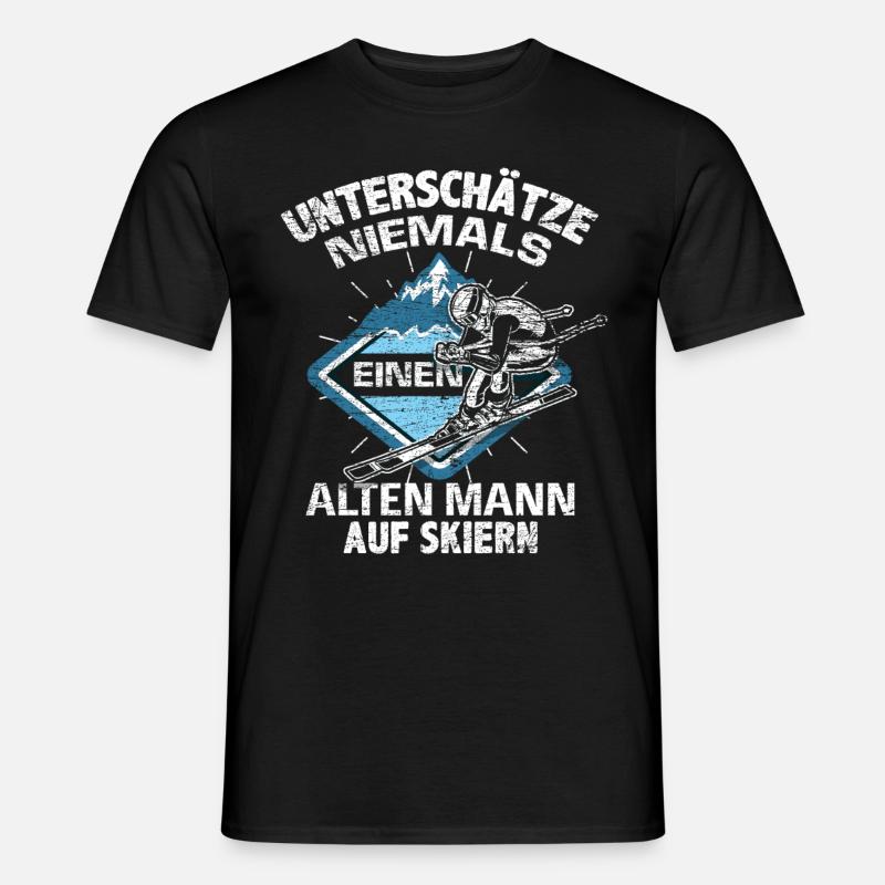Ski Alter Mann - Männer T-Shirt - Schwarz
