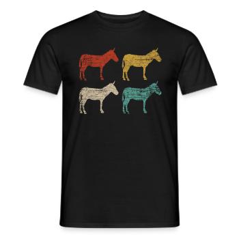 Animal de ferme âne - T-shirt homme - noir - Devant - AI Model Male 178 light (178cm)