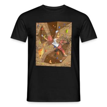 Mur d'escalade d'escalade - T-shirt homme - noir - Devant - AI Model Male 178 light (178cm)