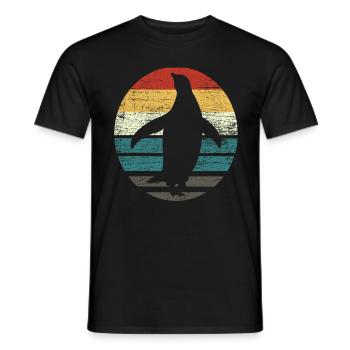 Pinguin Retro - Männer T-Shirt - Schwarz - Vorne - AI Model Male 178 light (178cm)