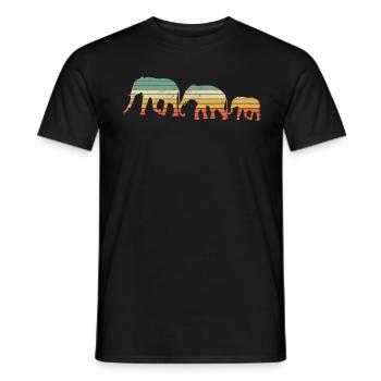 Retro Elefant Geschenk - Männer T-Shirt - Schwarz - Vorne - AI Model Male 178 light (178cm)