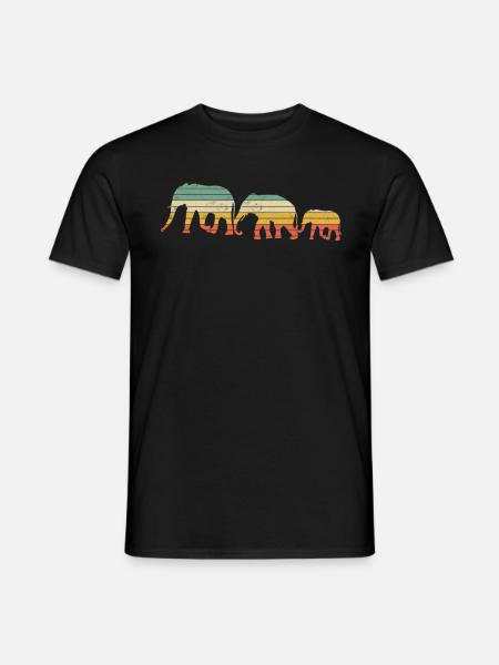 Retro elephant gift - Men's T-Shirt - black