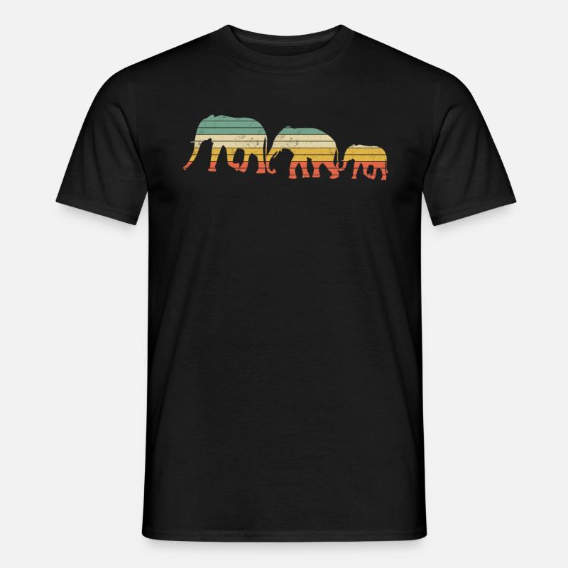 Retro Elefant Geschenk - Männer T-Shirt - Schwarz