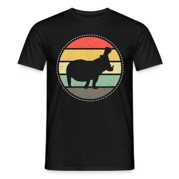 Hippo Africa - Men's T-Shirt - black - Front - AI Model Male 178 light (178cm)