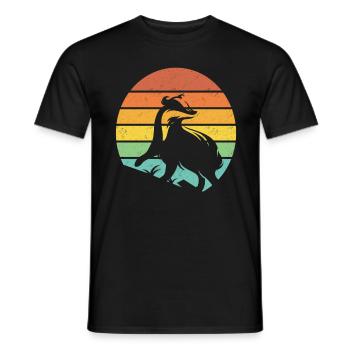 Honigdachs Retro Geschenk - Männer T-Shirt - Schwarz - Vorne - AI Model Male 178 light (178cm)